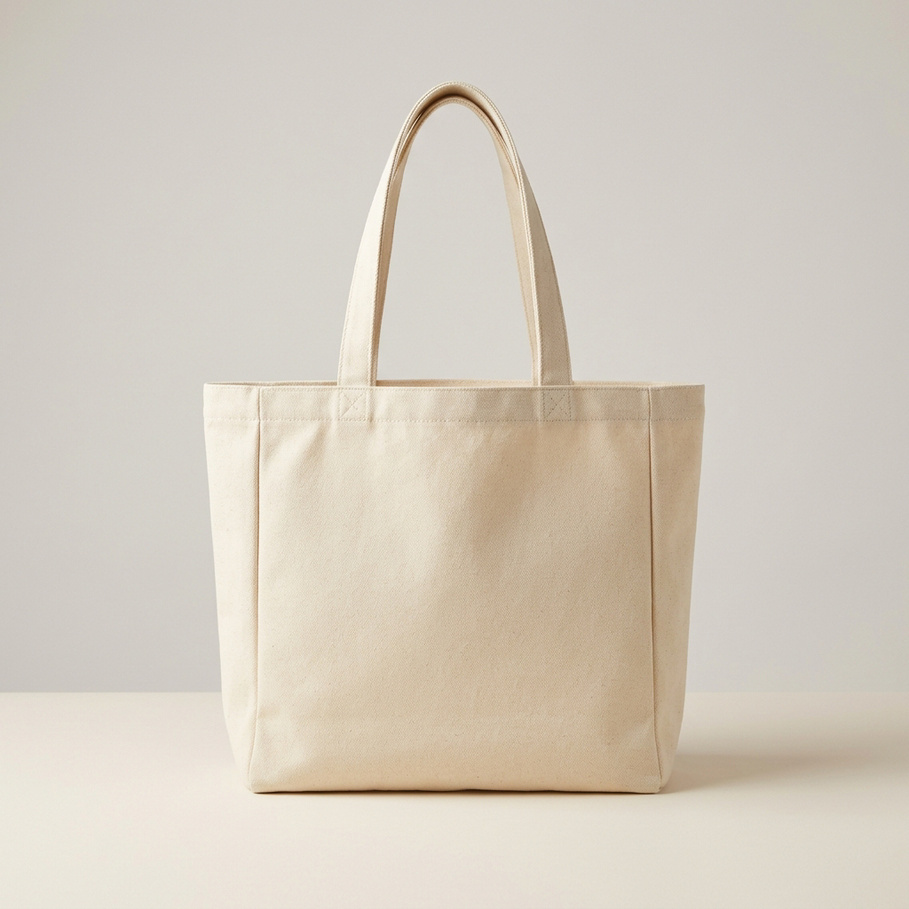 Natural cream canvas everyday tote bag