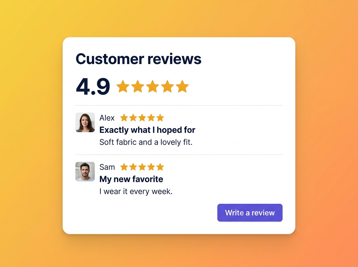 Written customer reviews with star ratings.